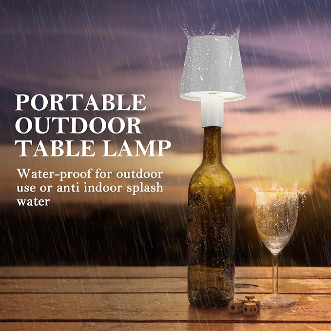 4 Pack LED Wine Bottle Lamp, RGB 5 Modes & CCT Modes Table Lamp, IP54 Waterproof Bottle lamp, Touch Control Portable Desk Lamp for Club/Restaurant/Prom/Party/Bar (2Black&2White) - LeafyLoom