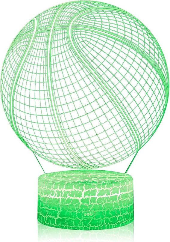 Basketball Night Light,3D Illusion Lamp 16 Color Changing&Dimming by Remote Control or Smart Touch LED Bedside Lamps,Sports Decor for Boys Bedroom Girls Kids Teens Birthday Holiday Xmas Gifts - LeafyLoom