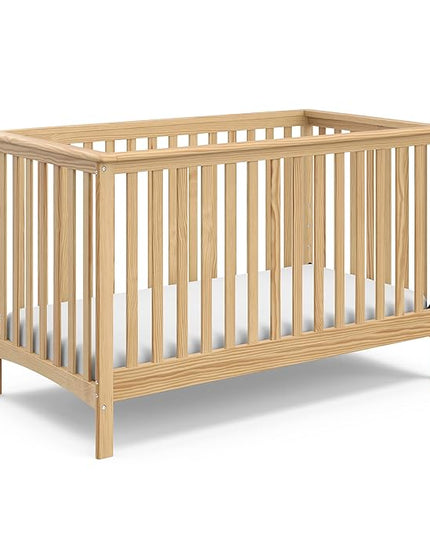 Storkcraft Hillcrest 4-in-1 Convertible Crib (Natural) - Converts to Daybed, Toddler Bed, and Full-Size Bed, Fits Standard Full-Size Crib Mattress, Adjustable Mattress Support Base - LeafyLoom
