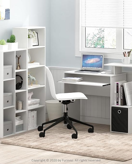 Furinno Luder Bookcase / Book / Storage , 7-Cube, White - LeafyLoom