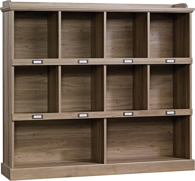 Sauder Barrister Lane Cubby Bookcase/ Book Shelf for Storage and Display, Salt Oak finish - LeafyLoom