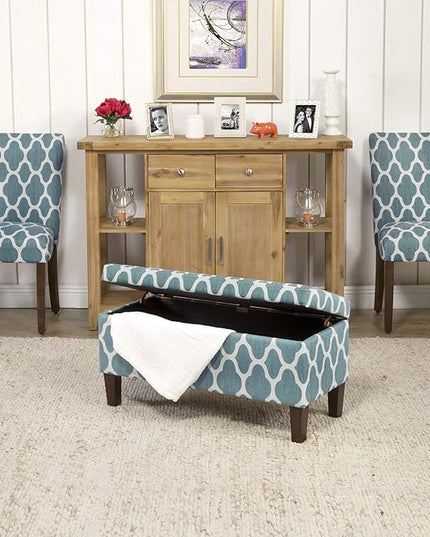 HomePop Parsons Classic Upholstered Accent Dining Chair, Set of 2, Teal and Cream Geometric - LeafyLoom