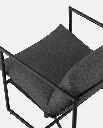 ZINUS Aidan Sling Accent Chair / Metal Framed Armchair with Shredded Foam Cushioning, Dark Grey - LeafyLoom