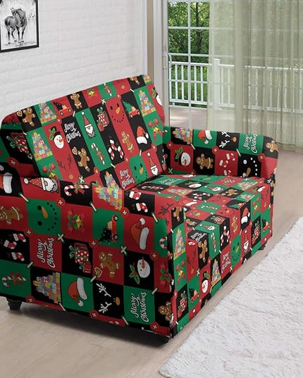 FKELYI Cute Christmas Furniture Protector Easy Going Stretch Sofa Slipcover Non-Slip Sofa Couch Cover Washable Sofa Slipcovers M FKELYI