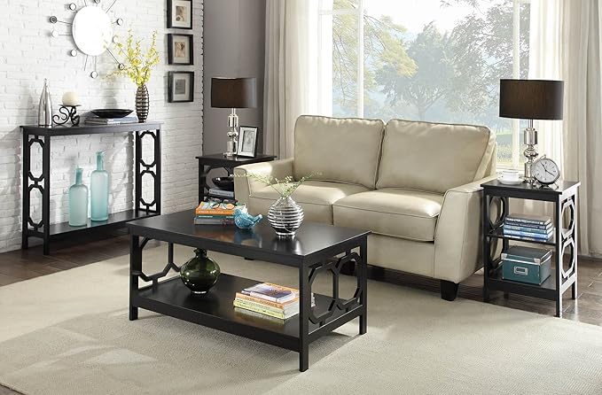 Convenience Concepts Omega 5 Tier Corner Bookcase, Black - LeafyLoom