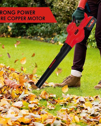 Cordless Leaf Blower, MaxMore for Milwaukee 18V Battery (Battery NOT Included) Handheld Electric Jobsite Air Blower 100CFM 118MPH Powerful for Lawn Care/Snow Blow/Yard Clean - LeafyLoom
