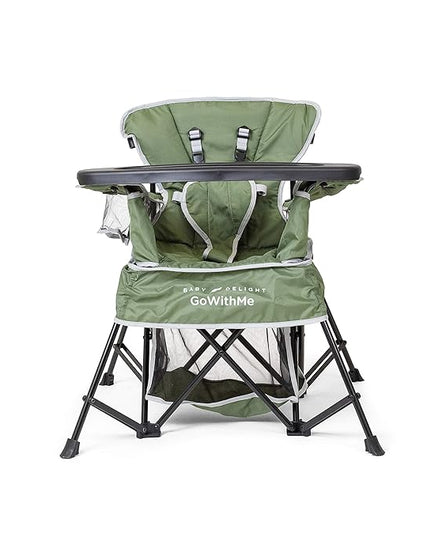 Baby Delight Go with Me Venture Portable Chair | Indoor and Outdoor | Sun Canopy | 3 Child Growth Stages | Moss Bud Green - LeafyLoom