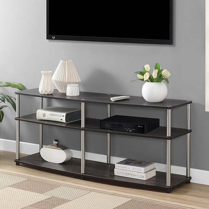Convenience Concepts Designs2Go 3 Tier 60" TV Stand, Weathered Gray - LeafyLoom