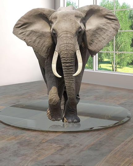 48 Inch Round Tempered Clear 1/4 Inch Thick Polished Edge Glass Table Top, Transparent - LeafyLoom
