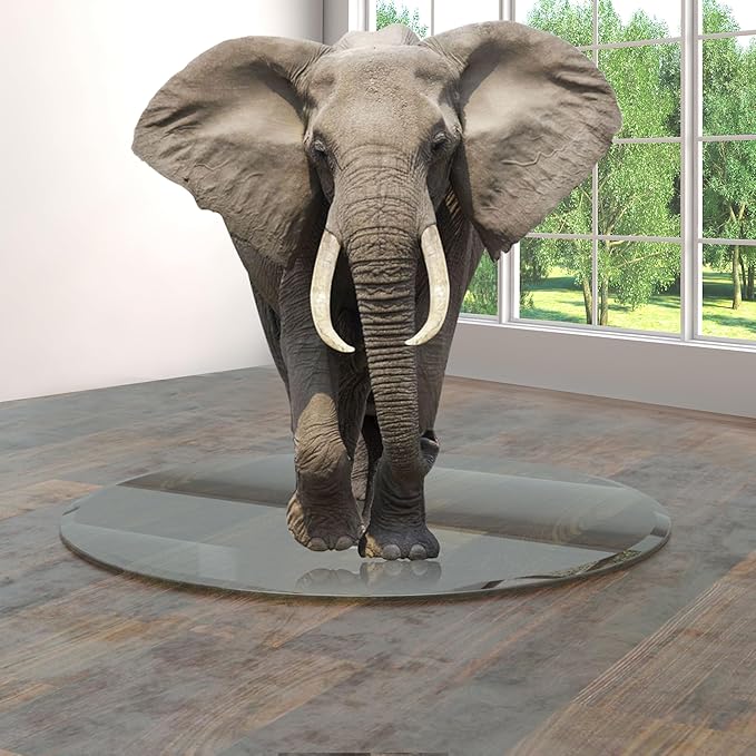 48 Inch Round Tempered Clear 1/4 Inch Thick Polished Edge Glass Table Top, Transparent - LeafyLoom