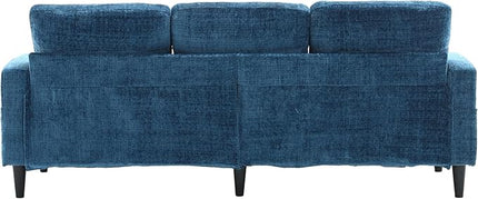 Convertible Sectional Sofa with Movable Storage Ottoman and Cupholders, 3 Seater L-Shaped Corner Couch,Chenille Upholstered Furniture w/Detachable Thicked Cushions for Living Room, Small Space - LeafyLoom