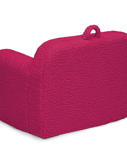 Delta Children Personalized Sherpa Cozee Chair - Customize with Name – Foam Kids Chair for Ages 18 Months and Up, Hot Pink - LeafyLoom