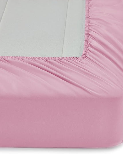 Amazon Basics 2 Piece Microfiber Kid's Bed-in-a-Bag Bedding Set, Toddler, Pink, Solid - LeafyLoom