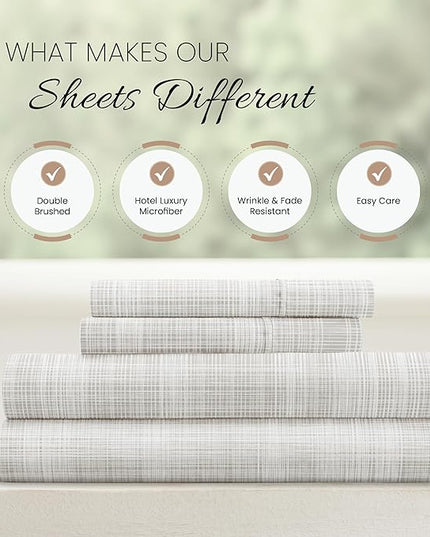 Linen Market 4 Piece California King Bedding Sheet Set (Thatch Gray) - Sleep Better Than Ever with These Ultra-Soft & Cooling Bed Sheets for Your Cal King Size Bed - Deep Pocket Fits 16" Mattress - LeafyLoom