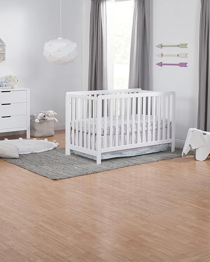 Carter's by DaVinci Colby 4-in-1 Low-Profile Convertible Crib in White, Greenguard Gold Certified - LeafyLoom