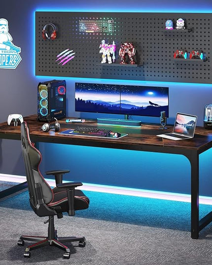 Tribesigns Modern Computer Desk, 78.7 x 39.4 inch X Large Executive Office Desk Computer Table Study Writing Desk Workstation for Home Office,Rustic/Black - LeafyLoom