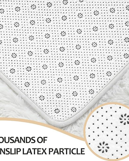 5x8 Large Area Rugs for Living Room, Super Soft Fluffy Modern Bedroom Rug, Cream White Indoor Shag Fuzzy Carpets for Girls Kids Nursery Room Home Decor - LeafyLoom