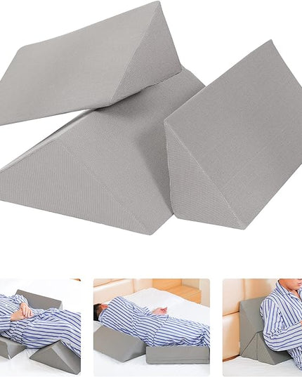 Bed Wedges & Body Positioners (3 in 1), 40 Degree Wedges for Bed Positioning,Positioning Pillows for Elderly, Wedge Pillow for Bed Sores, Side Sleeping, After Surgery, Knees Elevated,Back Pain - LeafyLoom