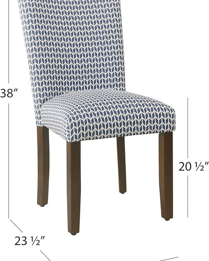 HomePop Classic Parsons Dining Chairs, Pack of 2, Blue Geometric - LeafyLoom