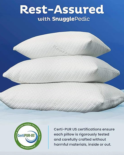 Snuggle-Pedic Long Body Pillow for Adults - Big 20x54 Pregnancy Pillows w/Shredded Memory Foam & Cooling Pillow Cover - Cuddle Firm Maternity Side Sleeper Pillow Insert to Hug for Bed - Grayy - LeafyLoom