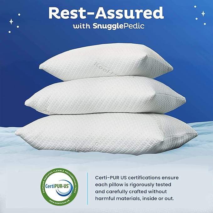 Snuggle-Pedic Long Body Pillow for Adults - Big 20x54 Pregnancy Pillows w/Shredded Memory Foam & Cooling Pillow Cover - Cuddle Firm Maternity Side Sleeper Pillow Insert to Hug for Bed - Grayy - LeafyLoom