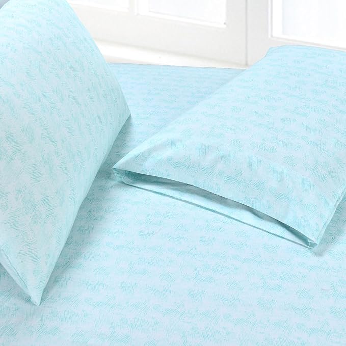 Elegant Comfort Softest and Coziest 6-Piece Sheet Set - 1500 Premium Hotel Quality Microfiber - Deep Pocket, Wrinkle Resistant 6-Piece Wave Pattern Bed Sheet Set, California King, Wave Aqua - LeafyLoom