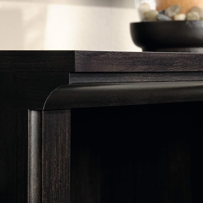 Sauder Miscellaneous Storage 3-Shelf Bookcase/ book shelf, Estate Black finish - LeafyLoom