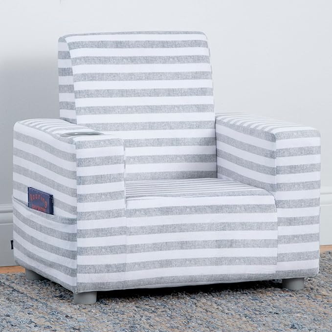 GAP GapKids Upholstered Chair, Grey/White - LeafyLoom
