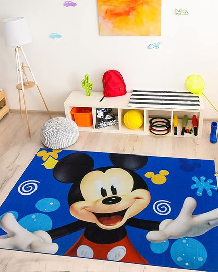 Gertmenian Disney Mickey Mouse Splash Area Rug for Children & Teens, Kids Home Decor for Girls & Boys, 4x6 Large, Multi, 46688 - LeafyLoom