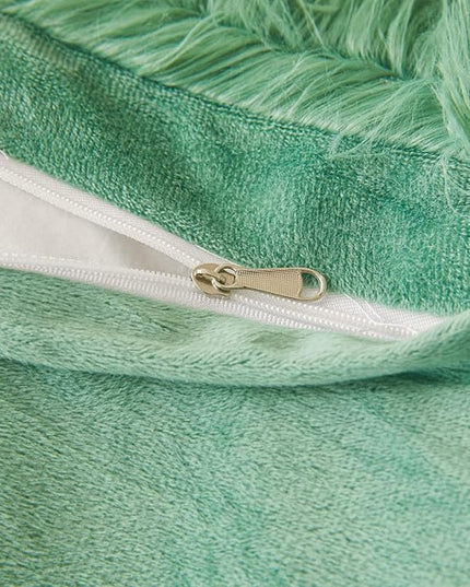 FOPPA Green Plush Comforter Cover Set Queen - Ultra Soft Faux Fur Green Bedding Sets 3 Pieces (1 Fluffy Duvet Cover + 2 Shaggy Pillow case) Fluffy Bed Set (Green, Queen) - LeafyLoom