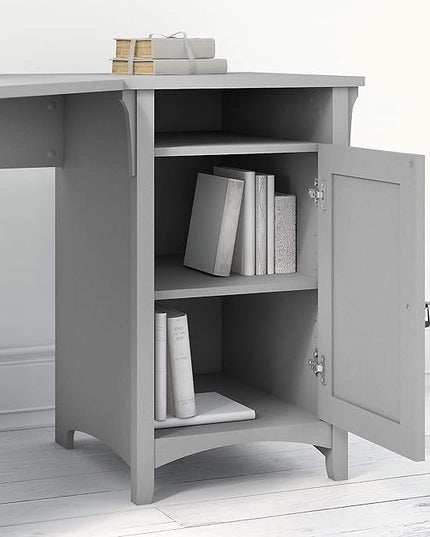 Bush Furniture Salinas 55 Inch W Corner Desk with Storage Cabinet, Cape Cod Gray (SAD155CG-03) - LeafyLoom