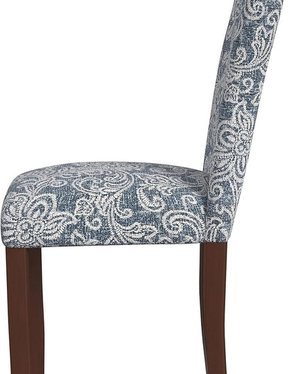 HomePop Classic Parsons Dining Chairs, Pack of 2, Denim Jacobean Print - LeafyLoom