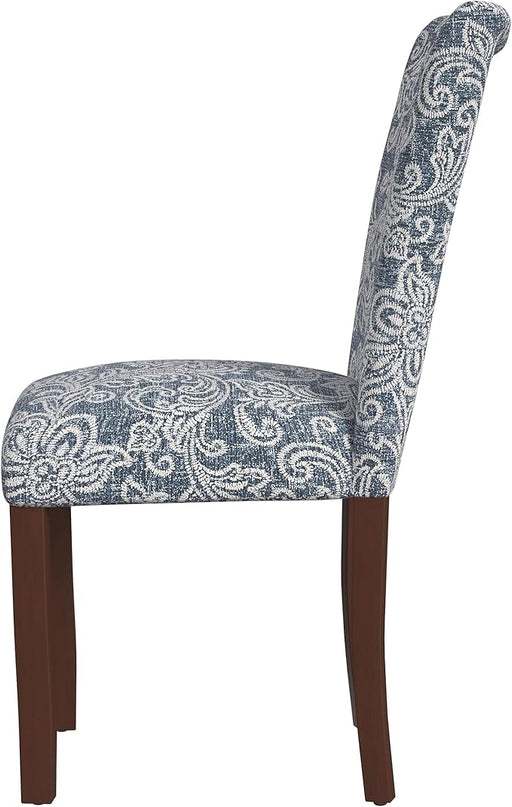 HomePop Classic Parsons Dining Chairs, Pack of 2, Denim Jacobean Print - LeafyLoom