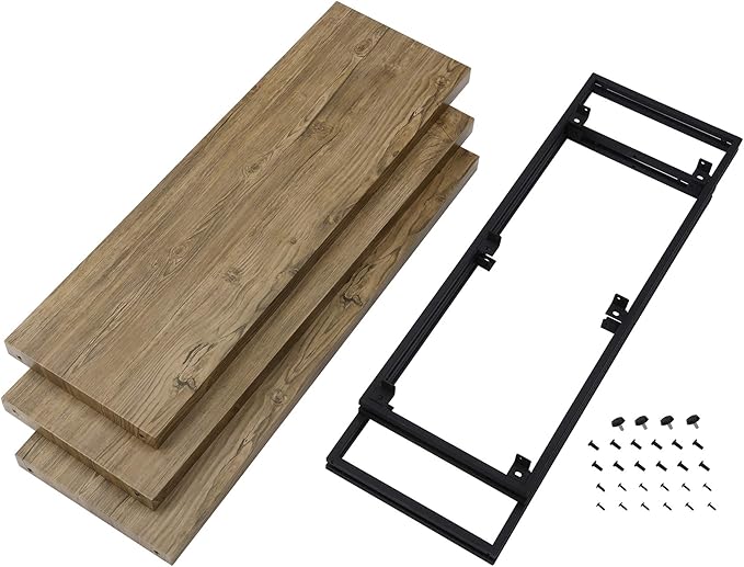 3 Tier Bookshelf Rustic Industrial Bookcase with Modern Open Wood Shelves, Sonoma Oak - LeafyLoom