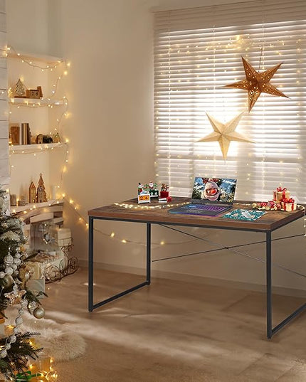 Acme Bob Rectangular Wooden Top Home Office Desk in Weathered Oak - LeafyLoom