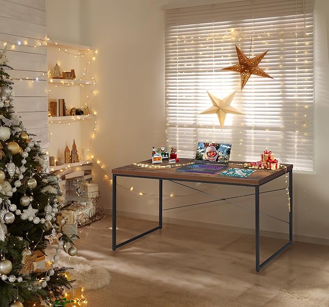 Acme Bob Rectangular Wooden Top Home Office Desk in Weathered Oak - LeafyLoom