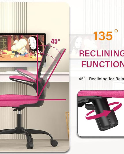 Office Chair, Ergonomic Desk Chair with Adjustable Lumbar Support, High Back Mesh Computer Chair with Flip-up Armrests-BIFMA Passed Task Chairs, Executive Chair for Home Office - LeafyLoom
