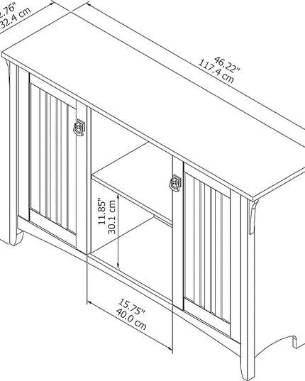 Bush Furniture Salinas Accent Storage Cabinet with Doors and Shelves, Farmhouse Cabinet Buffets & Sideboards - LeafyLoom