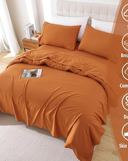 Twin Sheet Set - 3 Piece Soft Breathable Bed Sheets for Twin Size Bed, Extra Deep Pocket Lxuury Brushed Sheets, Cooling Hotel Bedding Sheets and Pillowcases, Wrinkle Free Oeko-Tex Sheets - LeafyLoom