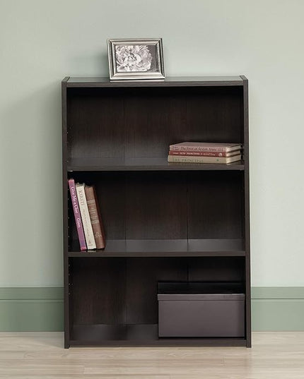 Sauder Beginnings 3 Bookcase/Book shelf, L: 24.57" x W: 11.50" x H: 35.28", Cinnamon Cherry finish - LeafyLoom