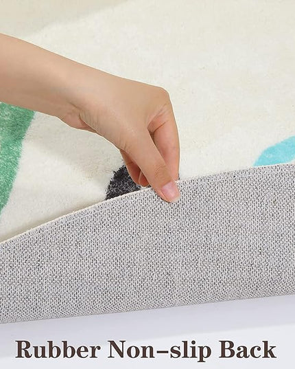 Topotdor Round Kids Play Rug Alphabet Nursery Area Rug Extra Large Soft Crawling Play Mat for Children Toddlers Bedroom (71 inch, Grey) - LeafyLoom