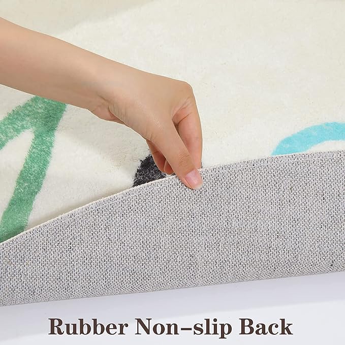 Topotdor Round Kids Play Rug Alphabet Nursery Area Rug Extra Large Soft Crawling Play Mat for Children Toddlers Bedroom (71 inch, Grey) - LeafyLoom