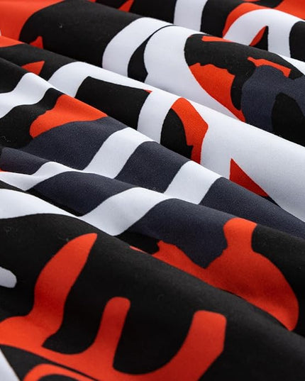 Btargot Colorful Camouflage Graffiti Style Comforter Set, 3 Piece Headphone Hip Hop Boy Line Pattern Bedding Set for Kids Boys Grils Teen, Twin Red - LeafyLoom