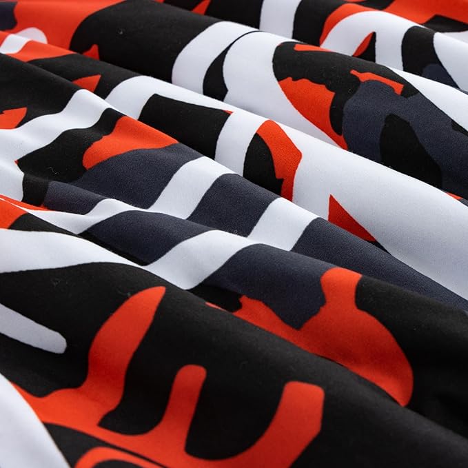 Btargot Colorful Camouflage Graffiti Style Comforter Set, 3 Piece Headphone Hip Hop Boy Line Pattern Bedding Set for Kids Boys Grils Teen, Twin Red - LeafyLoom