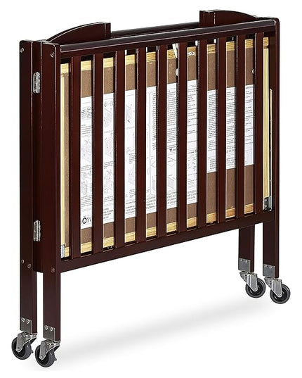 3-in-1 Folding Portable Crib, Espresso, Large - LeafyLoom