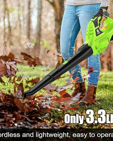 Leaf Blower Cordless, 21V Handheld Electric Leaf Blower with Battery and Charger, Lightweight Battery Powered Leaf Blowers for Lawn Care,Patio,Yard,Sidewalk - LeafyLoom