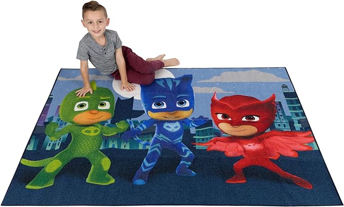 Franco Kids Room Non Slip Area Rug, 69 in x 52 in, PJ Masks - LeafyLoom