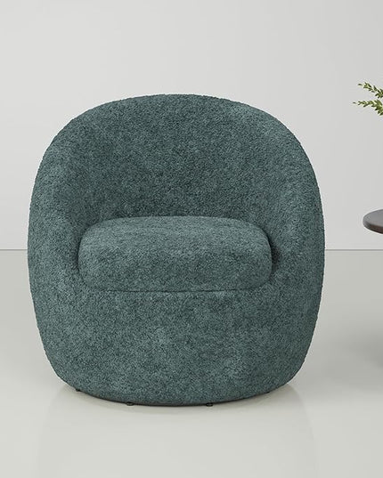 Farini Swivel Accent Chair,Swivel Barrel Chair, Comfy Oversized Round Accent Chair for Living Room Bedroom(Green) - LeafyLoom