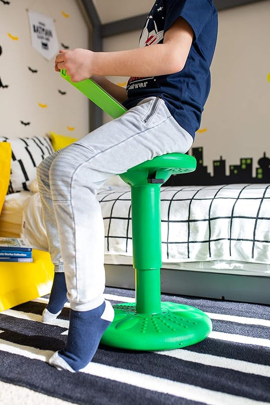 Studico ActiveChairs Adjustable Wobble Stool, Flexible Classroom Seating, Improves Focus, Posture and Helps ADHD/ADD, Sensory Chair, Active Fidget Chairs Adjusts from 16.65" to 23.75" Ages 13-18 Green - LeafyLoom
