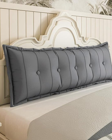 Johnear Headboard Pillow Large Reading Pillows for Sitting in Bed Adult Daybed Cushion Backrest Bolster Pillow Support Positioning Sofa Rest （Gray, 59 x 3 x 20 inches） - LeafyLoom